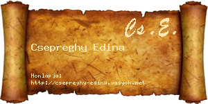 Csepreghy Edina névjegykártya